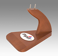 Mahogany desk stand with customized logo