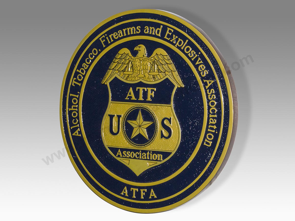 Alcohol Tobacco Firearms Association ATFA US Wood Plaque Seal