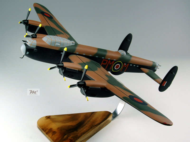 Avro Lancaster Mickey Moocher Solid Mahogany Wood Replica Airplane Desktop Model