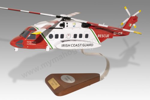 Sikorsky S-92 Irish Coast Guard Wood Handcrafted Replica Display Model