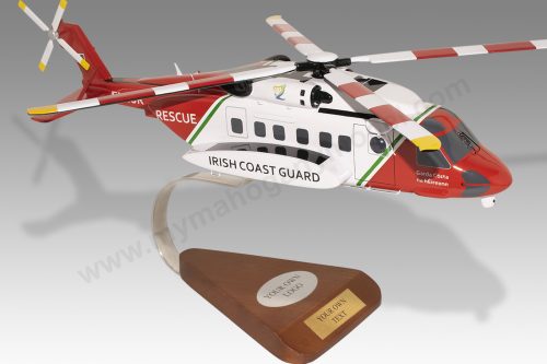 Sikorsky S-92 Irish Coast Guard Wood Handcrafted Replica Display Model