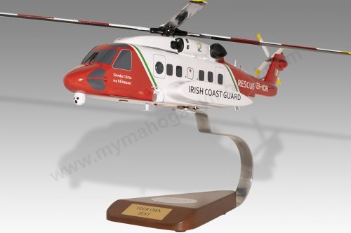 Sikorsky S-92 Irish Coast Guard Wood Handcrafted Replica Display Model