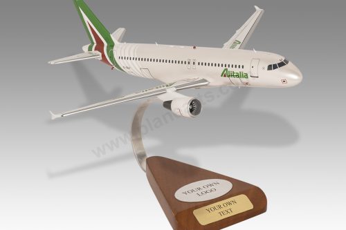 Airbus A320 Alitalia Wood Handcrafted Replica Display Model